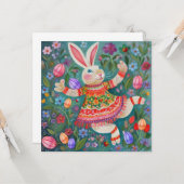 Happy Oaster Bunny Dance Karte (Vorderseite/Rückseite Beispiel)