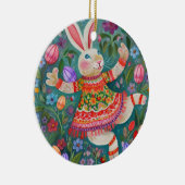 Happy Oaster Bunny Dance Keramik Ornament (Rechts)
