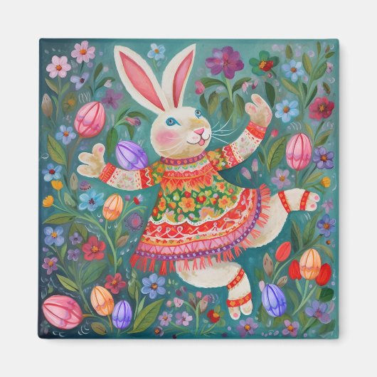 Happy Oaster Bunny Dance Magnet (Vorne)