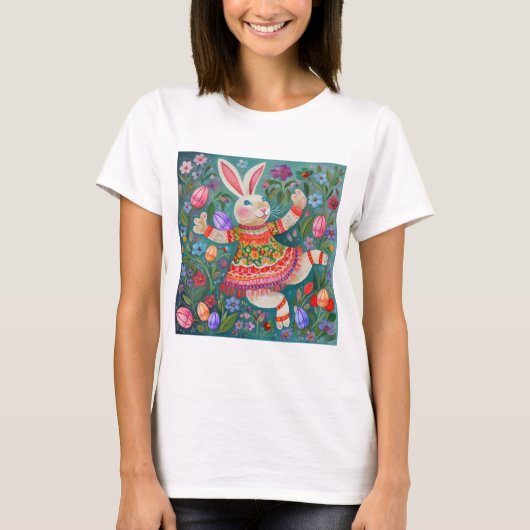 Happy Oaster Bunny Dance T-Shirt (Vorderseite)