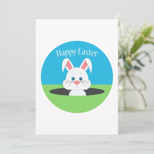 Happy Oaster Bunny Dankeskarte (Stehend Vorderseite)