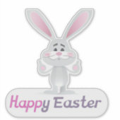 Happy Oaster Bunny Design Aufkleber (Vorderseite)