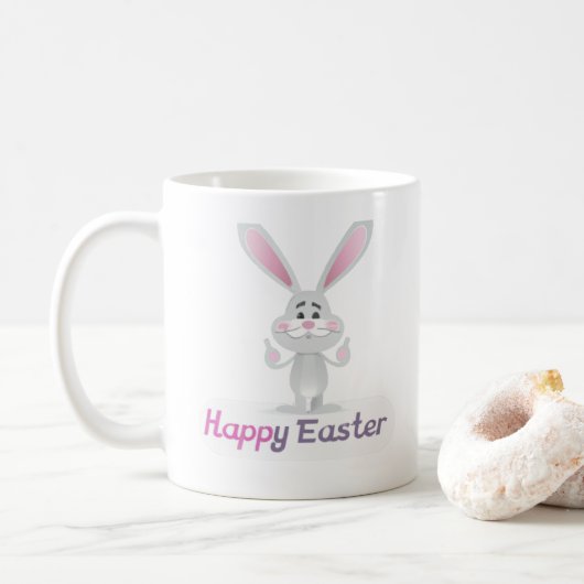 Happy Oaster Bunny Design Kaffeetasse (Mit Donut)