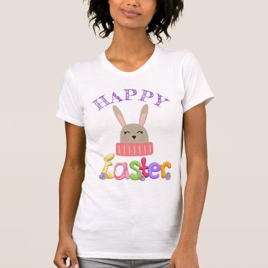 Happy Oaster Bunny Design T-Shirt (Vorderseite)