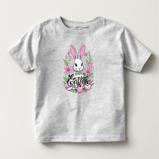 Happy Oaster Bunny (dunkelrosa) Kleinkind T-shirt (Vorderseite)