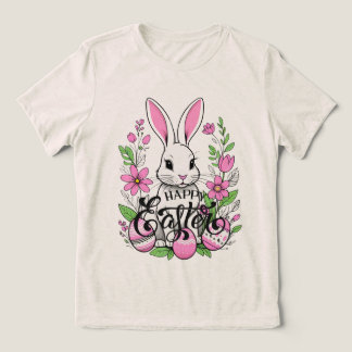 Happy Oaster Bunny (dunkelrosa) Tri-Blend Shirt