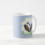 Happy Oaster Bunny Ears Daisies Wreath Kaffeetasse (VorderseiteRechts)
