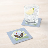 Happy Oaster Bunny Ears Daisies Wreath Rechteckiger Pappuntersetzer (Vor Ort)