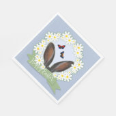 Happy Oaster Bunny Ears Daisies Wreath Serviette (Ecke)
