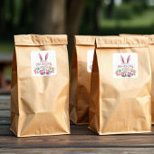 Happy Oaster Bunny Ears & Feet Quadratischer Aufkleber