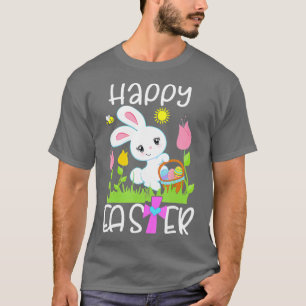 Happy Oaster Bunny Egg Basket Honeybee Blume Chri T-Shirt
