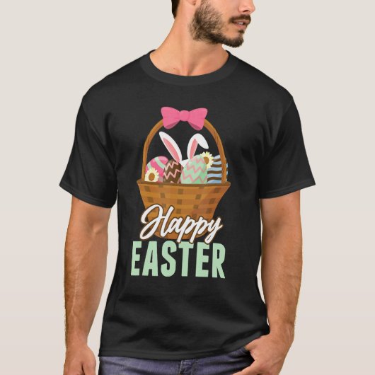 Happy Oaster Bunny Egg Basket T-Shirt (Vorderseite)