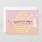 Happy Oaster Bunny Egg & Bird Postkarte (Vorne/Hinten)