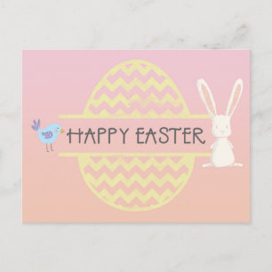 Happy Oaster Bunny Egg & Bird Postkarte