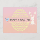 Happy Oaster Bunny Egg & Bird Postkarte (Vorderseite)