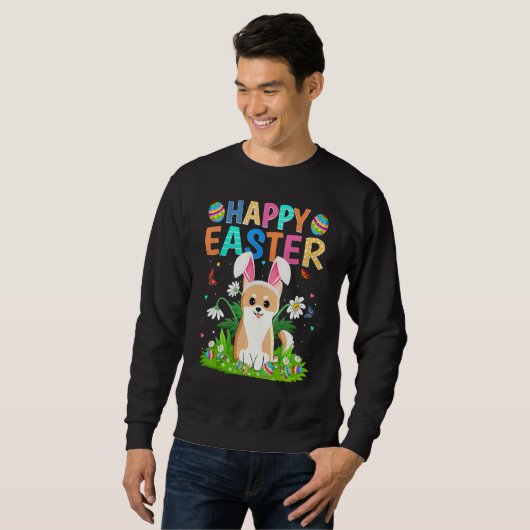 Happy Oaster Bunny Egg Funny Akita Inu Dog Oster Sweatshirt (Vorne ganz)