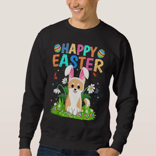 Happy Oaster Bunny Egg Funny Akita Inu Dog Oster Sweatshirt (Vorderseite)
