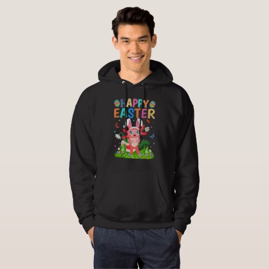 Happy Oaster Bunny Egg Funny Axolotl Ostern Sonnta Hoodie (Vorne ganz)