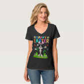 Happy Oaster Bunny Egg Funny Border Collie Dog Eas T-Shirt (Vorderseite Vollansicht)