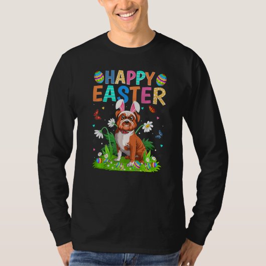 Happy Oaster Bunny Egg Funny Bulldog Ostern Sonnta T-Shirt (Vorderseite)