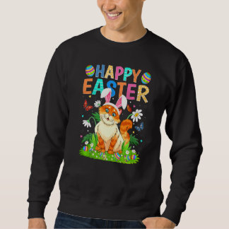 Happy Oaster Bunny Egg Funny Cat Ostersonntag Sweatshirt