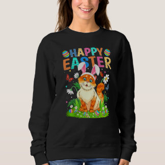 Happy Oaster Bunny Egg Funny Cat Ostersonntag Sweatshirt