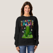 Happy Oaster Bunny Egg Funny Cucumber Osterfest Sweatshirt (Vorne ganz)