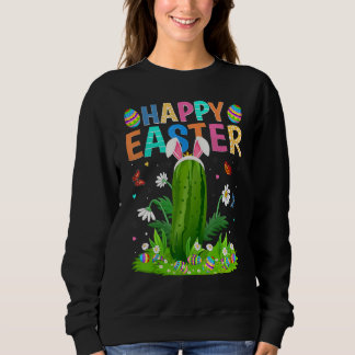 Happy Oaster Bunny Egg Funny Cucumber Osterfest Sweatshirt