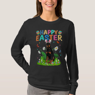 Happy Oaster Bunny Egg Funny Doberman Dog Oaster S T-Shirt