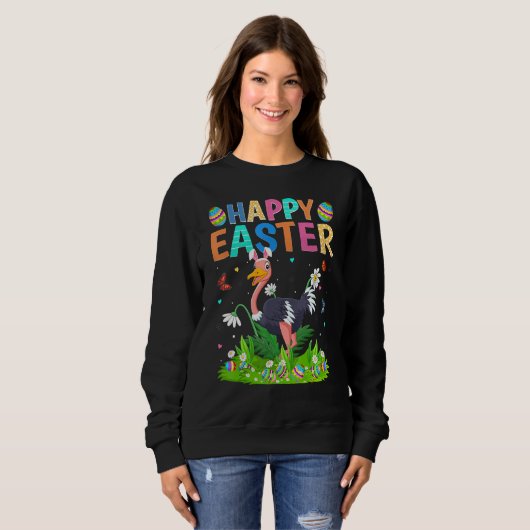 Happy Oaster Bunny Egg Funny Ostrich Bird Oaster S Sweatshirt (Vorne ganz)