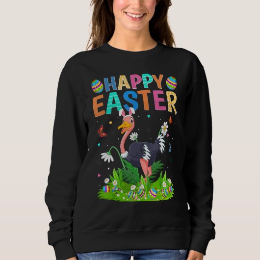 Happy Oaster Bunny Egg Funny Ostrich Bird Oaster S Sweatshirt (Vorderseite)