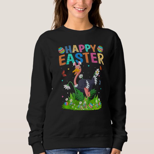 Happy Oaster Bunny Egg Funny Ostrich Bird Oaster S Sweatshirt (Vorderseite)