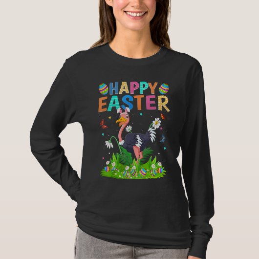 Happy Oaster Bunny Egg Funny Ostrich Bird Oaster S T-Shirt (Vorderseite)