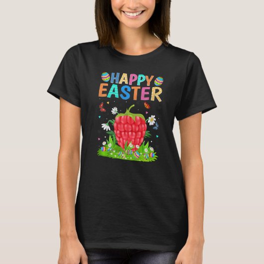 Happy Oaster Bunny Egg Funny Raspberry Osterfest S T-Shirt (Vorderseite)