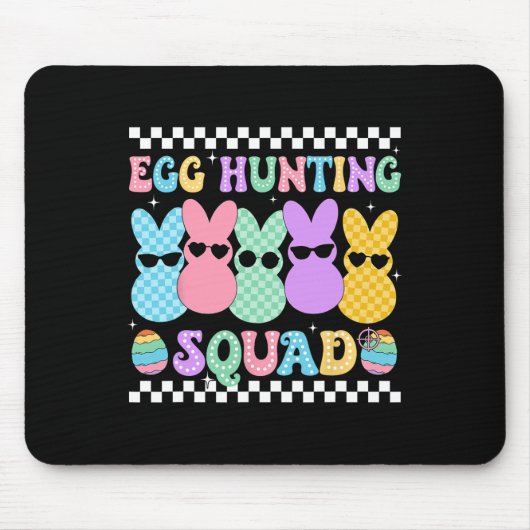 Happy Oaster Bunny Egg Junting Squad Crew Familie Mousepad (Vorne)