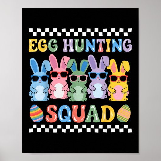Happy Oaster Bunny Egg Junting Squad Crew Familie Poster (Vorne)