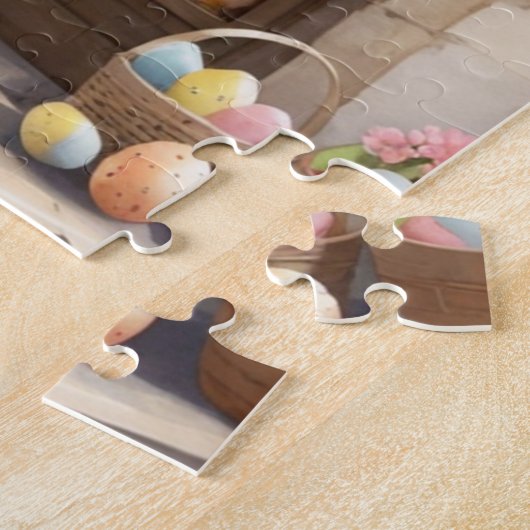 Happy Oaster Bunny Egg Market Wasserfarbe Puzzle (Seite)