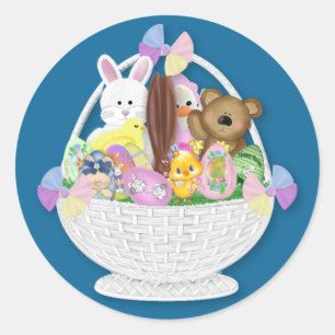 Happy Oaster Bunny Egg Runder Aufkleber