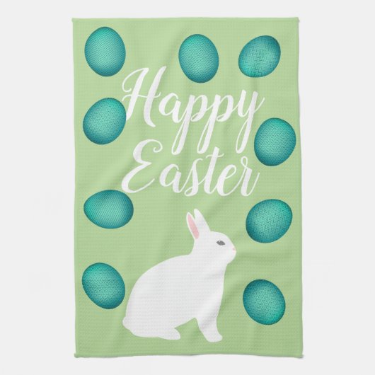 Happy Oaster Bunny & Eggs Geschirrtuch (Vertikal)