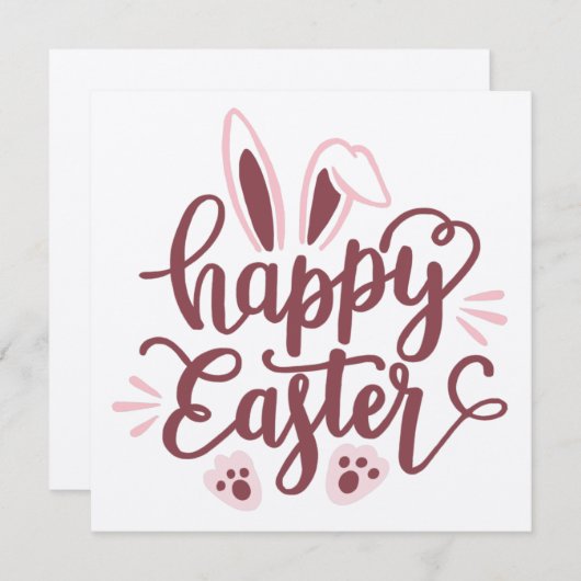 Happy Oaster Bunny Einladung (Vorne/Hinten)
