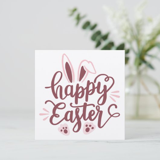 Happy Oaster Bunny Einladung (Stehend Vorderseite)