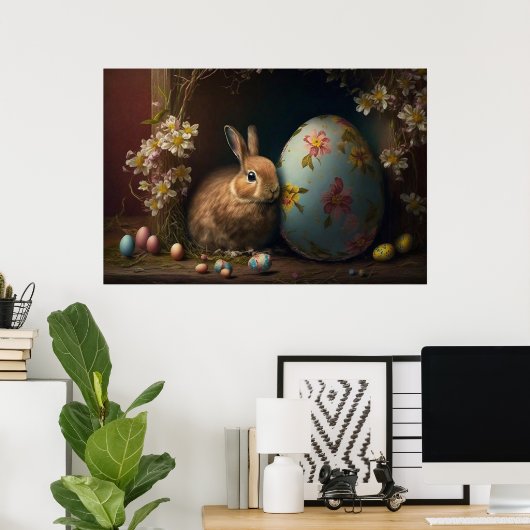 Happy Oaster Bunny Ester Poster (Heimbüro)