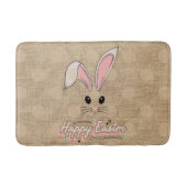 Happy Oaster Bunny Face Neutral Polka Dots Badematte (Vorderseite)