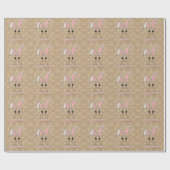 Happy Oaster Bunny Face Neutral Polka Dots Geschenkpapier (Flach)