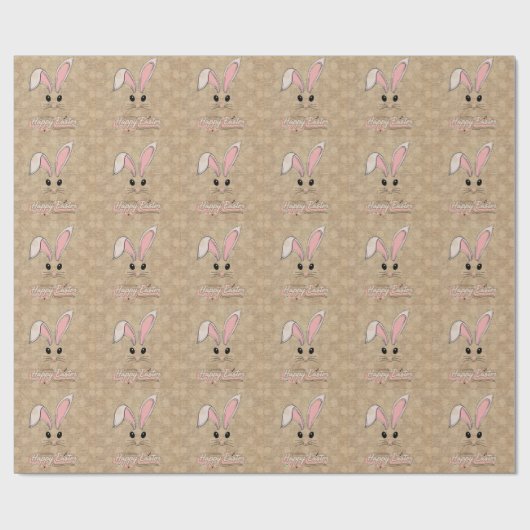 Happy Oaster Bunny Face Neutral Polka Dots Geschenkpapier (Flach)