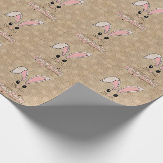 Happy Oaster Bunny Face Neutral Polka Dots Geschenkpapier (Ecke)