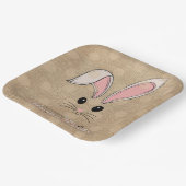 Happy Oaster Bunny Face Neutral Polka Dots Pappteller (Gewinkelt)