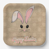 Happy Oaster Bunny Face Neutral Polka Dots Pappteller (Vorderseite)