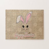Happy Oaster Bunny Face Neutral Polka Dots Puzzle (Horizontal)