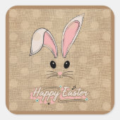 Happy Oaster Bunny Face Neutral Polka Dots Quadratischer Aufkleber (Vorderseite)